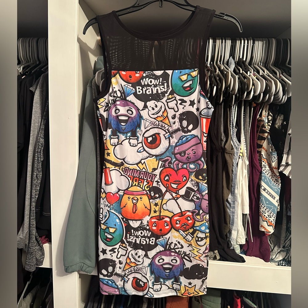 Body Central Multicolor Comic Graphic Dress